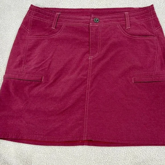 Kuhl Skort Women s 8 Mauve Hiking Camp Skirt Zip Pockets Stretch - Picture 1 of 8